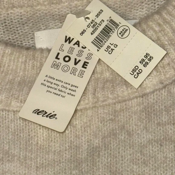 Aerie Teddy Boucle sweater L NWT - Picture 4 of 4